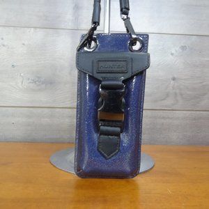 Hunter Original Navy Rubberized Leather  Pouch Shoulder Bag Purse